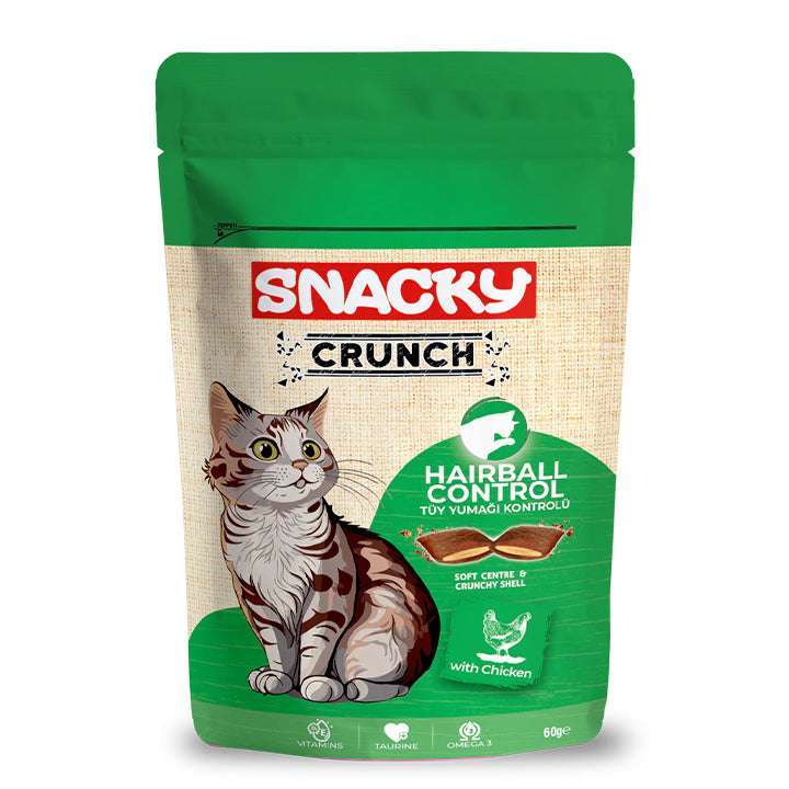 Snacky Cat Crunch ( Hairball Control ) Chicken vital pet care