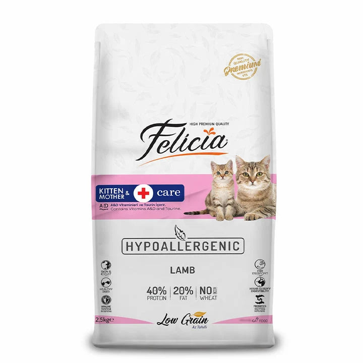 Felicia Mother & Kitten Hypoallergenic Lamb Cat Food with Collagen for Kittens and Nursing Mothers